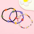 Faceted Bead Flower Stretch Bracelets in Three Colorways view 5