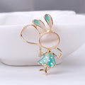 Jump Rope Bunny Brooch Cat Eye Face Enamel Dress Pin view 6