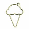 Open Ice Cream Cone Frame Pendants in Detailed Metal Finishes for Jewelry Making view 5