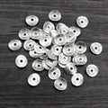 Curved Rolled Edge Round Spacer Discs in Antique Silver view 2