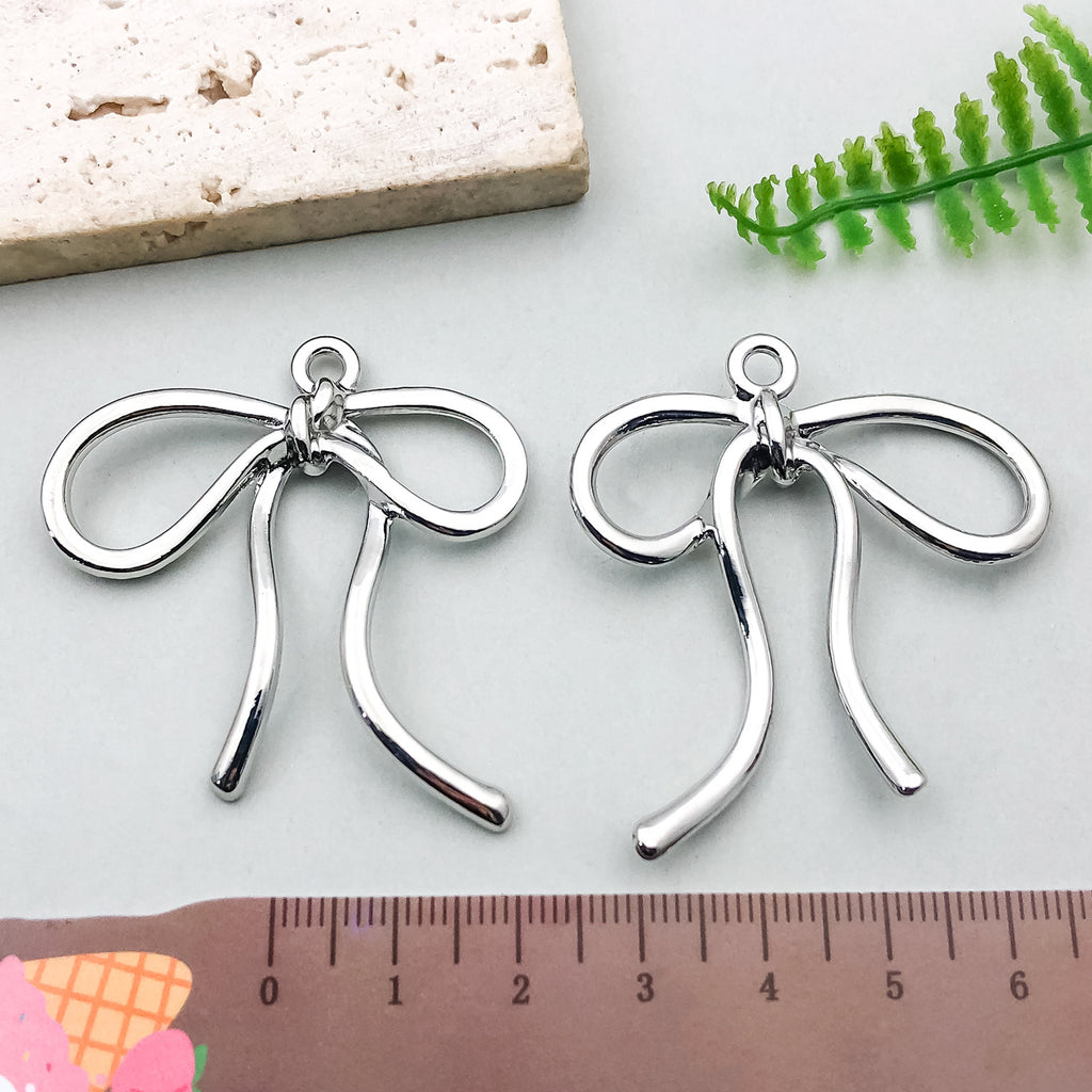 Silver Plated Zinc Alloy Bow Tie Butterfly Charm Pendant for DIY Necklace Bracelet Earrings
