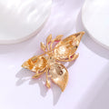 Pink Red Flower Crystal Enamel Two Designs Metal Brooch Pin view 3