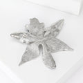 Enamel Orchid Brooch Rhinestone Leaves Blue or Purple Styles view 3