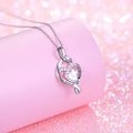 Silver Tone Infinity Heart Clear Stone Pendant Necklace view 2