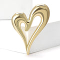 Polished Double Heart Brooch Decorative Metal Pin For Jackets And Lapels view 2