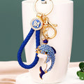 Crown Dolphin Keychains in Three Colors with Fortune Braided and Plain Loops view 2