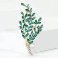 Long Crystal Leaf Branch Brooch A Long Leafy Branch Of Marquise Crystals view 4