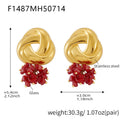 Glass Cluster Drop and Sculptural Stud Earrings in Gold Tone view 10