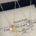 Silver Tone Heart and Cross Charm Pendant Necklace view 3