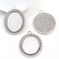 Ribbed Oval Pendant Tray Jewelry Making Components view 3