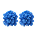 Layered Blue Flower Resin Stud Earrings with Petal Texture view 5