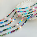 Multicolor Disc Bead Necklace Freshwater Pearl Accents view 2