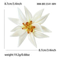 Large White Enamel Flower Brooch in 1 Style Metal Pin view 4