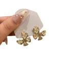 Crystal Butterfly Stud Earrings With Faceted Wings view 5