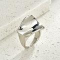 Irregular Smooth Open Statement Ring In Two Finishes view 4