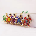 Gold-Tone Rhinestone Turtle Keychain In Six Color Options view 11