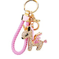 Jeweled Winged Unicorn Keychain with a Braided Wrist Loop view 5