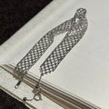 Silver Crystal Mesh Cuff Bracelet Lattice Band Extender view 2