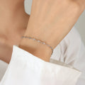 Flat Marquise Lip Link Bracelet Extension Gold Steel view 7
