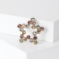 Open Five Point Crystal Star Brooch with Multicolor Stones view 2