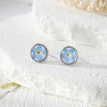 Round Pressed Flower Stud Earrings in Fourteen Designs view 7