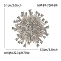 Silver Tone Starburst Brooch with Radiating Clear Crystals view 5