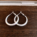 Silver Tone Hoop Earrings With Colorful Dot Accents view 7