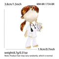 Nurse Figure Brooch A Faceless Nurse Figure In Colored Enamel Scrubs Or A White Coat view 3