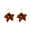 Resin Flower Hoop Earrings In White Orange And Green view 5