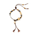 Brown Cord Star and Bead Adjustable Tassel Bracelet view 5