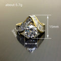 Round Clear Solitaire V-Shaped Baguette Ring Gold Tone view 4