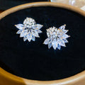 Clustered Crystal Flower Ear Cuffs in Gold and Silver Tones view 6