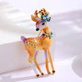 Pink Gold Tone Spotted Deer Enamel Metal Brooch Pin view 4