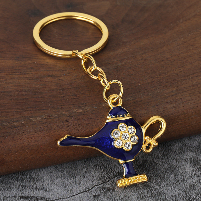Colorful Magic Lamp Metal Keychain for Bag Charm and Travel Souvenir