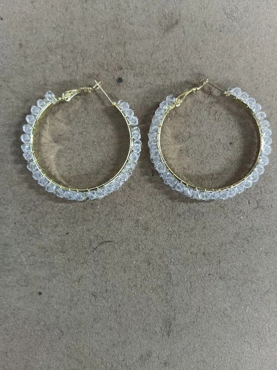Beaded Hoop Earrings in Five Shapes and Colorways Fashion Jewelry