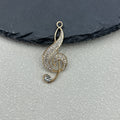 Pave Rhinestone Treble Clef Music Note Charm Pendant view 7