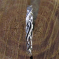 Silver Tone Braided Openwork Band Ring with Dark Details view 3