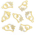 Rhinestone Heart and Star Charms in Gold and Silver Tones view 3