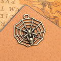 30x27mm Alloy Spider Web Skull Charm Pendant