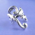 Scroll Ear Cuffs in Silver and Gold Tones Polished Metal Jewelry view 2