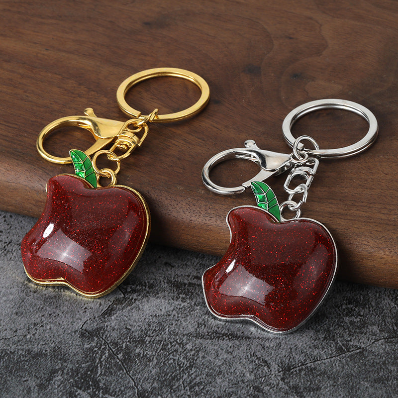 Apple Fruit Alloy Keychain Cute Gift Pendant for Boys Girls