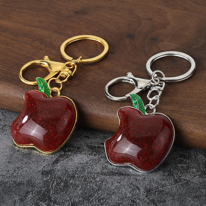 Apple Fruit Alloy Keychain Cute Gift Pendant for Boys Girls