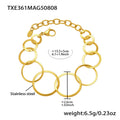 Gold Interlocking Circle Link Necklace Bracelet Drop Earrings view 6