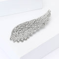 Gold Silver Tone Angel Wing Clear Rhinestone Brooch view 3