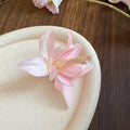 Large Fabric Lily Duckbill Hair Clip In Pale Pink Blue Or Purple view 6