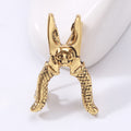 Skull Detail Pliers Brooch Antique Gold and Silver view 6