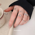 Crystal Moon Star Heart Multi Piece Ring Sets Gold Silver view 4