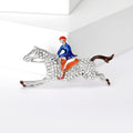 Crystal Horse and Rider Brooch In 2 Color Variants view 2