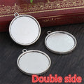 Double Sided Round Bezel Pendant Trays With One or Two Loops view 2
