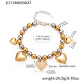 Crystal Heart Elastic and Chain Bracelets in Three Metal Finishes view 7